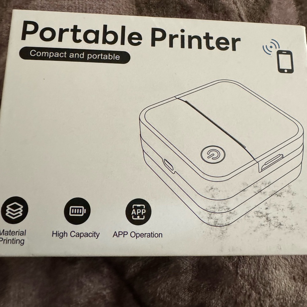 Portable Printer - Compact and Portable - White